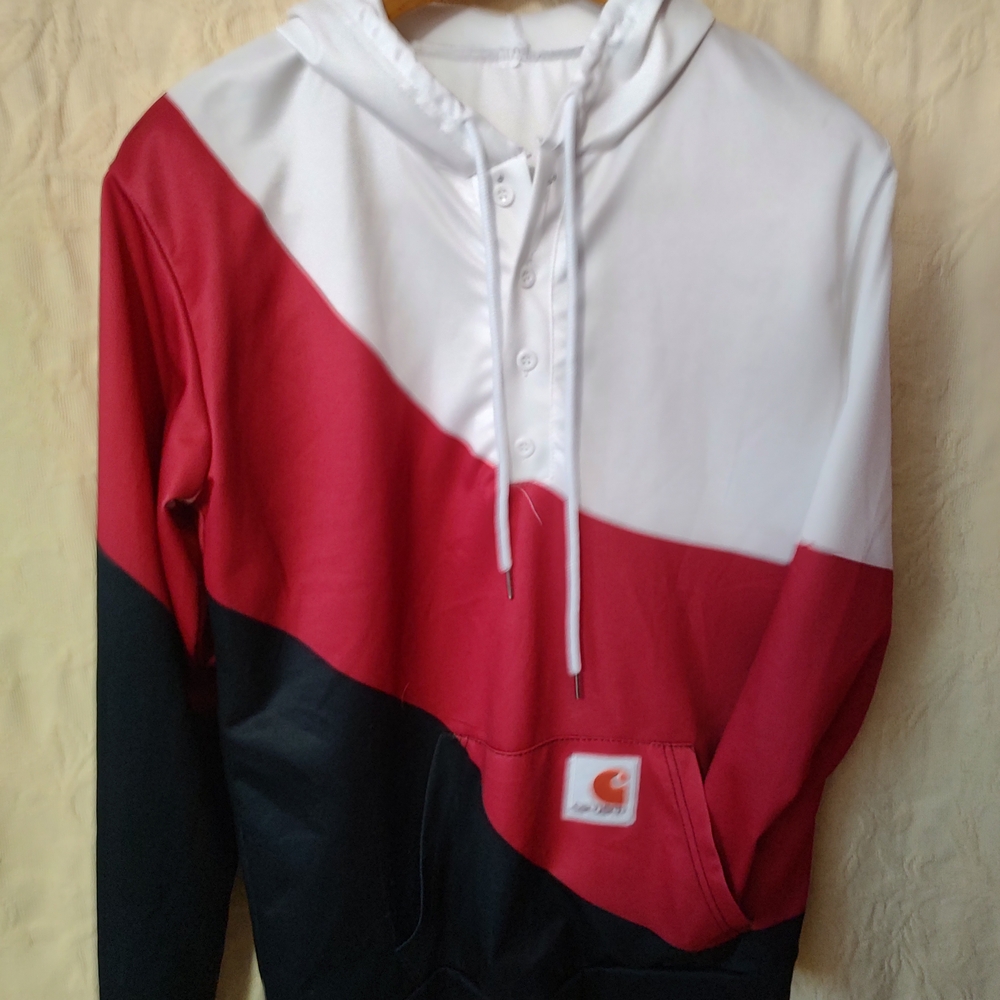Carhartt Red, White, and Black Hoodie Men's Size Medium